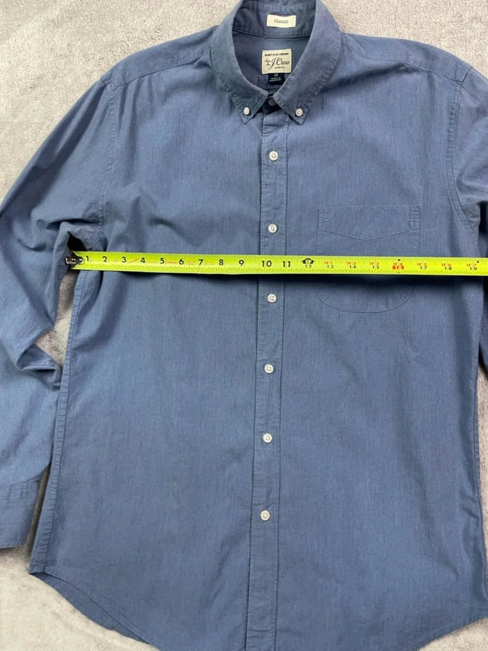 J.‎ Crew Men's Secret Wash Shirt - Medium - Classic Fit - Blue Stretch Cotton